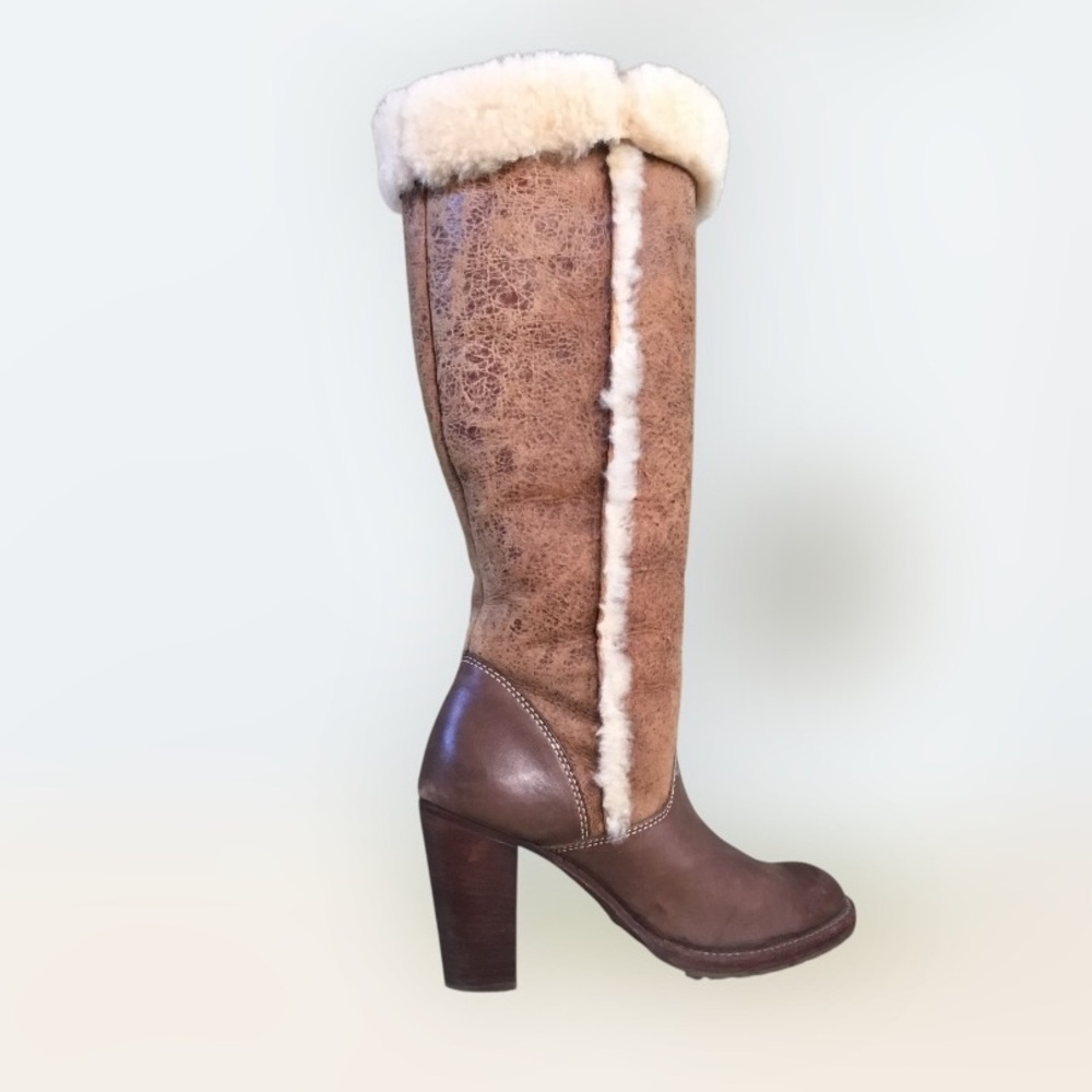 MICHAEL KORS Shearling Leather Heel Boot